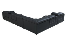 Load image into Gallery viewer, Italian Leather Power Reclining Eight Piece Corner Sectional With Console - Black