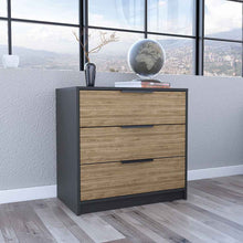 Load image into Gallery viewer, Three Drawer Dresser - Natural And Black