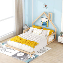 Load image into Gallery viewer, Elegant Floor Bed With House Shaped Headboard