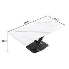 Load image into Gallery viewer, Modern Artificial Stone Straight Edge Metal X Leg Dining Table, 6 People