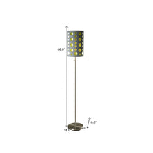 Load image into Gallery viewer, Steel Novelty Floor Lamp With Drum Shade - Silver / Gray And Green