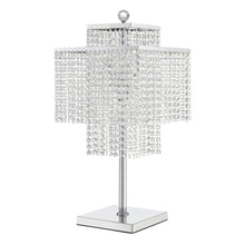 Load image into Gallery viewer, 22" Metal Four Light Square Table Lamp LED With Clear Crystal Novelty Shade - Silver