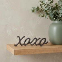 Load image into Gallery viewer, Hand Painted XOXO Sentiment Tabletop Sculpture - Black