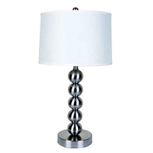 Load image into Gallery viewer, Bauble Table Lamp With White Shade - Silver