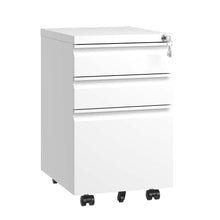 Load image into Gallery viewer, Metal Drawer Mobile File Cabinet With Lock For Home Office Organizer