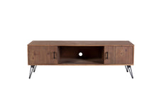 Load image into Gallery viewer, Industrial Style Reclaimed Wood Media TV Stand With Storage Cabinet For Living Media Room - Natural