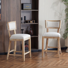 Load image into Gallery viewer, Upholstered Counter Height Bar Stools With Comfy Back (Set of 2)