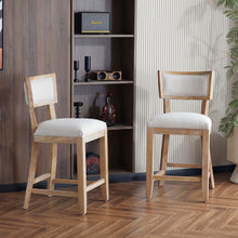 Load image into Gallery viewer, Upholstered Counter Height Bar Stools With Comfy Back (Set of 2)