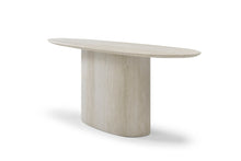 Load image into Gallery viewer, Genuine Marble And Stone Oval Pedestal Console Table - Beige