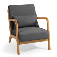 Load image into Gallery viewer, Leisure Chair With Solid Wood Armrest And Feet, Mid-Century Modern Accent Sofa, 1 Seat