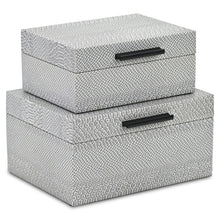 Load image into Gallery viewer, Hand Painted Decorative Box (Set of 2) - Gray