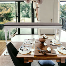 Load image into Gallery viewer, Solid Wood Dining Table - Dark Brown / White