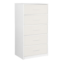 Load image into Gallery viewer, Fabric Five Drawer Lingerie Chest - White