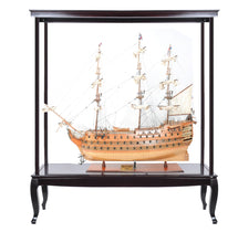 Load image into Gallery viewer, HMS Victory Boat Tabletop Sculpture With Case - Black / Light Brown