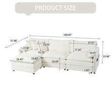 Load image into Gallery viewer, Modern Comfy Deep Seat Modular Sectional Sofa Cloud Couch With Ottoman