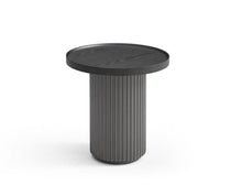 Load image into Gallery viewer, Wood Round Pedestal End Table - Dark Gray