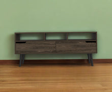 Load image into Gallery viewer, Manufactured Wood Open Shelving TV Stand - Dark Walnut