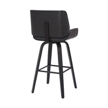 Load image into Gallery viewer, 42" Faux Leather Swivel Bar Height Bar Chair - Gray / Black