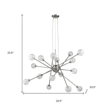 Load image into Gallery viewer, Modern Multi Light Geometric Hanging Chandelier Light - Silver