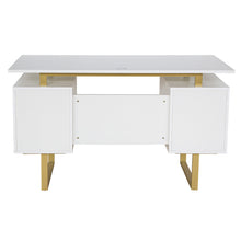 Load image into Gallery viewer, Computer Desk With Two Drawers - White / White