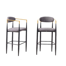 Load image into Gallery viewer, Upholstered Bar Stool With Ergonomic Design (Set of 2)
