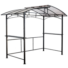 Load image into Gallery viewer, Grill Gazebo 8X5Ft, Outdoor Patio Canopy, Bbq Shelter With Steel Hardtop And Side Shelves - Black