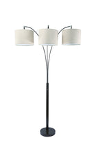 Load image into Gallery viewer, Three Lights Tree Floor Lamp With Beige Drum Shade - Beige And Espresso Brown