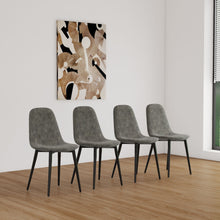 Load image into Gallery viewer, Modern Accent Dining Chairs Upholstered Seat, Metal Legs (Set of 4)