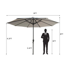 Load image into Gallery viewer, Patio Market Umbrella With 8 Steel Ribs, UV-Resistant And Waterproof Canopy