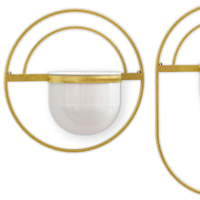 Load image into Gallery viewer, Wall Planters (Set of 3) - Gold / White