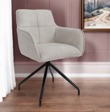 Load image into Gallery viewer, Upholstered Fabric Dining Arm Chair - Beige / Black