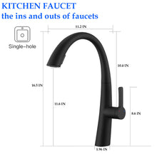 Load image into Gallery viewer, Elegant Single Handle Stainless Steel Pull Out Kitchen Faucet With High Arch Spout