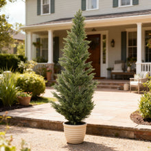 Load image into Gallery viewer, Realistic Artificial Cypress Tree, UV Resistant Indoor / Outdoor Topiary Plant For Decoration - Green Leaves