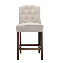 Load image into Gallery viewer, Tufted Counter Stool With Button Tufted Back - Tan