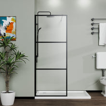 Load image into Gallery viewer, Shower Screen Door Walk In Wet Room, 3 Panel Style - Black