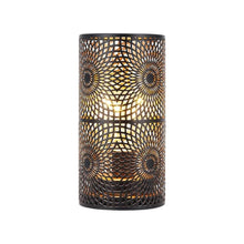 Load image into Gallery viewer, Pierced Novelty Desk Lamp With Cylinder Shade - Black