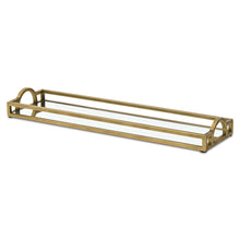 Load image into Gallery viewer, 24" Mirrored Glass Handmade Vanity Tray With Handles - Gold