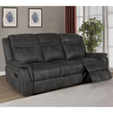 Load image into Gallery viewer, Franklin - Upholstered Padded Arm Reclining Sofa With Manual Recline - Charcoal