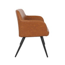 Load image into Gallery viewer, Daniella - Industrial High Back Bench - Black / Camel