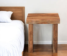 Load image into Gallery viewer, 23" Solid Wood Square Live Edge End Table - Brown