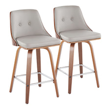 Load image into Gallery viewer, Gianna - Mid Century Modern Fixed Height Counter Stool With Swivel With Square Footrest (Set of 2)