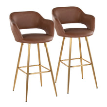 Load image into Gallery viewer, Margarite - Contemporary Fixed Height Barstool With Footrest (Set of 2) With Square