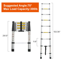 Load image into Gallery viewer, Telescopic Extension Ladder, Folding Portable Multi Purpose For Indoor Outdoor Work - Black