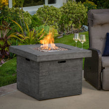 Load image into Gallery viewer, Anchorage - Wood Square Fire Pit 40, 000 Btu - Gray