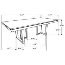 Load image into Gallery viewer, Glenmoor - Rectangular Dining Table With Geometric Double Pedestal Base - Dark Gray