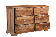 Load image into Gallery viewer, Solid Wood Live Edge Six Drawer Double Dresser - Brown