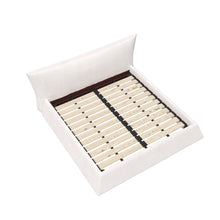 Load image into Gallery viewer, King Size Platform Bed With Special-Shaped Headboard - Cream