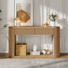 Load image into Gallery viewer, Oval Fluted Console Table With 2 Drawers And Bottom Shelf