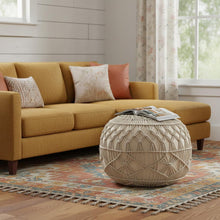 Load image into Gallery viewer, Cotton Ottoman Round - Cream