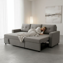 Load image into Gallery viewer, Convertible L Shaped Sectional Sleeper Sofa Bed, Saving Pull Out Couch